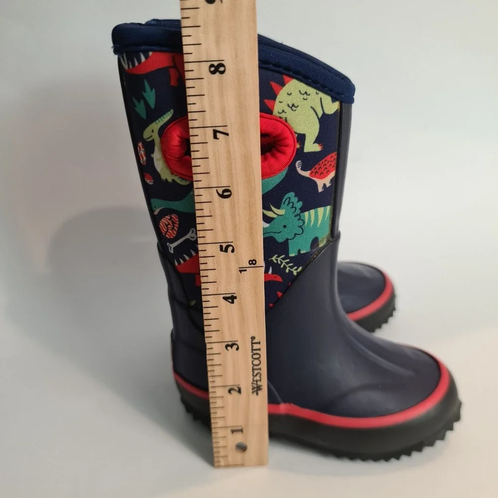 Lone Cone Dinosaur Print Kids Mud Boots Waterproof Toddler Size 4T Navy‎ Blue